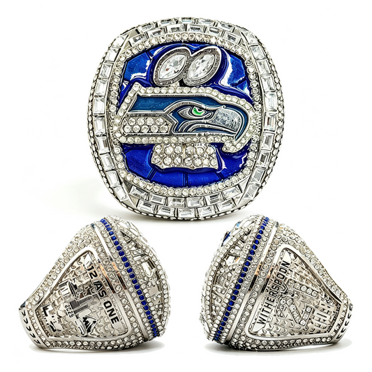 Seattle Football Fan Ring – Blue & Silver Championship-Style Collectible