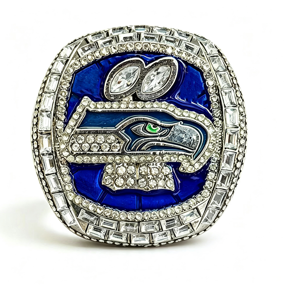 Seattle Football Fan Ring – Blue & Silver Championship-Style Collectible
